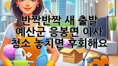 ✨ 반짝반짝 새 출발! 예산군 응봉면 이사 청소, 놓치면 후회해요! 🏡