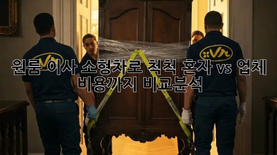 원룸 이사, 소형차로 척척! 혼자 vs 업체, 비용까지 비교분석